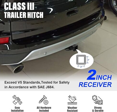 استقبال عقار مقطورة من الفئة 3-2 في جهاز الاستقبال ، وسعة القطر 3500 رطل ، متوافق مع Honda CR-V 2012-2016 التثبيت الثقيل ، مقاوم للصدأ ، سهلة الترباس على in Saudi Arabia