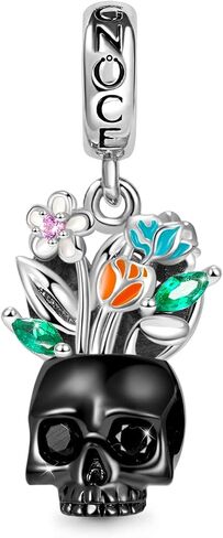 GNOCE VASE SKULL Pendant Dangle Charm 925 Sterling Silver Black Plated Jewelry Gift for Women Fit Fit Snake Bracelets/Necklace in Saudi Arabia