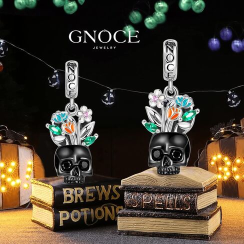 GNOCE VASE SKULL Pendant Dangle Charm 925 Sterling Silver Black Plated Jewelry Gift for Women Fit Fit Snake Bracelets/Necklace in Saudi Arabia
