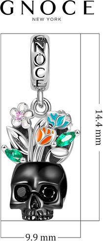 GNOCE VASE SKULL Pendant Dangle Charm 925 Sterling Silver Black Plated Jewelry Gift for Women Fit Fit Snake Bracelets/Necklace in Saudi Arabia
