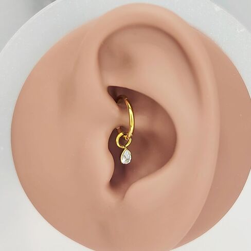 316L 16G Clicker Rook Earrings Gold Plated Rook Piercing Jewelry Stainless Steel Dangling Helix Eyebrow Piercing Rings in Saudi Arabia