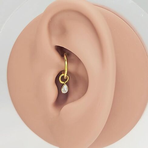 316L 16G Clicker Rook Earrings Gold Plated Rook Piercing Jewelry Stainless Steel Dangling Helix Eyebrow Piercing Rings in Saudi Arabia