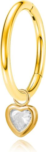 316L 16G Clicker Rook Earrings Gold Plated Rook Piercing Jewelry Stainless Steel Dangling Helix Eyebrow Piercing Rings in Saudi Arabia