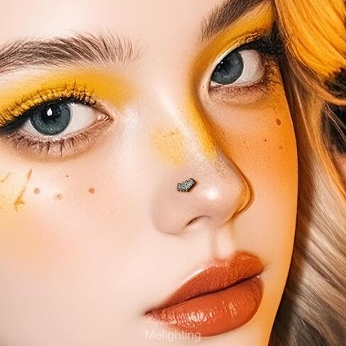 MeIighting 3PCS 20G Black Nose Studs L-shaped, 7mm Halloween Nostril Piercing Jewelry, 316L Stainless Steel Bat Spider Pumpkin Nose Rings for Women in Saudi Arabia