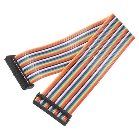 meccanixity idc قوس قزح سلك مسطح كابل الشريط 2.54 مم الملعب 40 دبوس خط التوصيل FC موصل أسود ثنائي الإناث لتجربة DIY 2 قدم طول 1 pcs in Kuwait