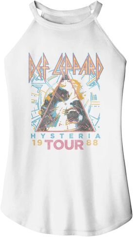 Def Leppard T Shirt Hysteria Tour 1988 Ladies Sleeveless Rocker Tank Top Graphic Tee in Saudi Arabia