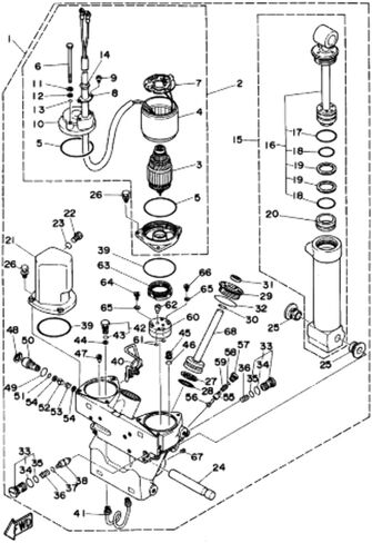 Seal Kit Trim/Tilt Cap & Cyl Compatible with Yamaha 115-225hp1986-96 Pigtail Hydro Line on Tilt Cyl in Saudi Arabia
