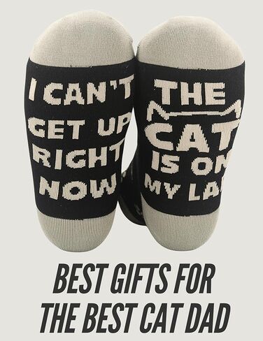 Innobeta Cat Lover Gifts for Men ، Best Cat Dad ever ever Size Crew Socks in Saudi Arabia