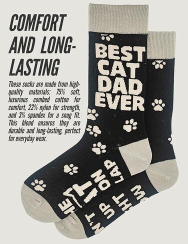 Innobeta Cat Lover Gifts for Men ، Best Cat Dad ever ever Size Crew Socks in Saudi Arabia
