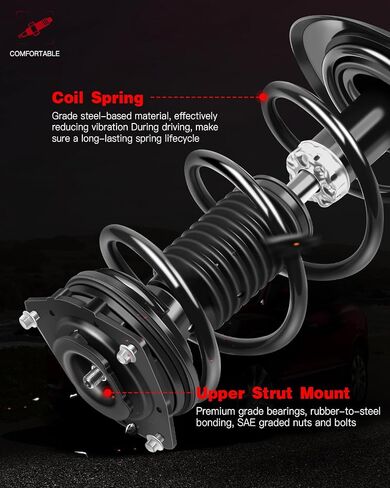 Front Complete Struts & Coil Spring Assembly Compatible for Nissan for Rogue 2012-2013 for Nissan for Rogue Select 2014-2015, Set of 2 Shocks & Struts Replace 272898 272609 in Saudi Arabia