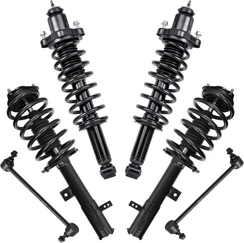 Detroit Axle - 4WD 6pc Suspension Kit for Jeep 2011-2016 Patriot 4 Front Rear Struts with Coil Spring 2 Front Sway Bar End Links 2012 2013 2014 2015 Replacement in Saudi Arabia
