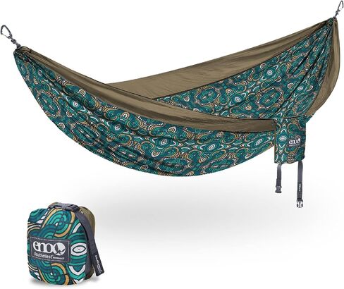 ENO DoubleNest Hammock - Lightweight, Portable, 1 to 2 Person Hammock - for Camping, Hiking, Backpacking, Travel, a Festival, or The Beach - Seafoam/Berry/Melon in Saudi Arabia