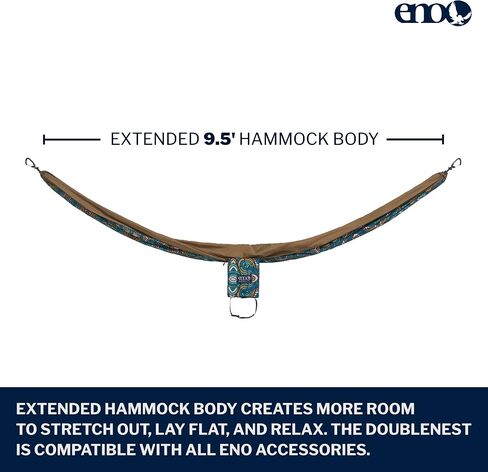 ENO DoubleNest Hammock - Lightweight, Portable, 1 to 2 Person Hammock - for Camping, Hiking, Backpacking, Travel, a Festival, or The Beach - Seafoam/Berry/Melon in Saudi Arabia
