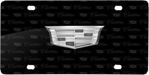 ل Cadillac Crest Silver 3D Logo On Logo Pattern Black Aluminium Plate in Saudi Arabia
