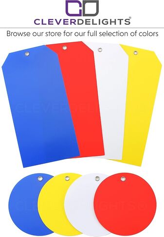 CleverDelights Yellow Plastic Tags - 2" Round - 100 Pack - Waterproof and Tear-Resistant in Saudi Arabia