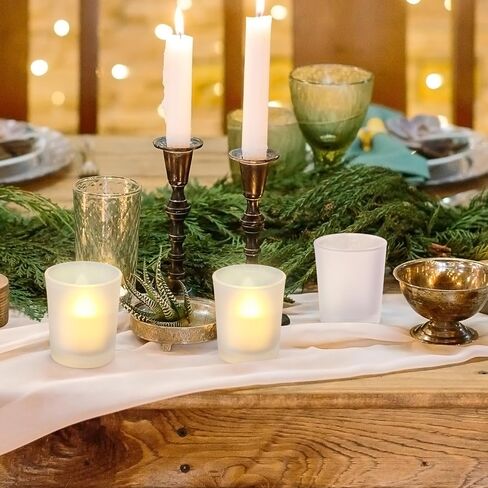 Set of 24 Frosted White Glass Votive Candle Holders Frosted Votive Candle Holders Bulk Wedding Party Birthday Centerpieces Spa Supplies Home Decorations in Saudi Arabia