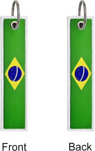 3 Pcs Brazil Brazilian Country Flag Keychain,Woven label Key Chains for Car Keys,Fabric Key Chains Men and Women,Used for Various Decorations. in Saudi Arabia
