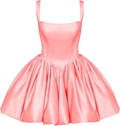 Raseal Satin Flower Bud Homecoming Dress Summer Casual Backless Mini Short Dresses for Women RS167 in Saudi Arabia