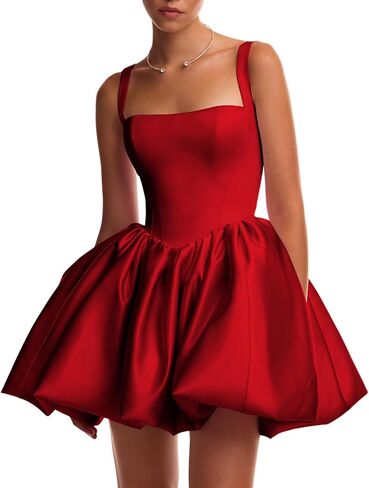 Raseal Satin Flower Bud Homecoming Dress Summer Casual Backless Mini Short Dresses for Women RS167 in Saudi Arabia