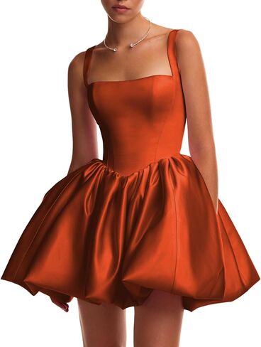 Raseal Satin Flower Bud Homecoming Dress Summer Casual Backless Mini Short Dresses for Women RS167 in Saudi Arabia