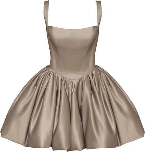 Raseal Satin Flower Bud Homecoming Dress Summer Casual Backless Mini Short Dresses for Women RS167 in Saudi Arabia