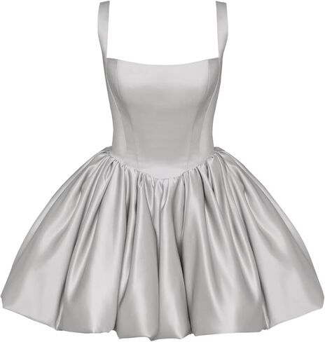 Raseal Satin Flower Bud Homecoming Dress Summer Casual Backless Mini Short Dresses for Women RS167 in Saudi Arabia