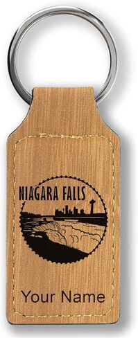 LaserGram Rectangle Keychain, Niagara Falls, Personalized Engraving Included in Saudi Arabia