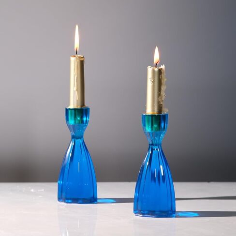 Twizzle Twist Candle Holder, Decorative Candlestick for Table Display, Romantic Decoration, Unique Home DÉCOR Aesthetic, Housewarming Gift, Orange Height 5.7 inches Set of 2 - Resin in Saudi Arabia