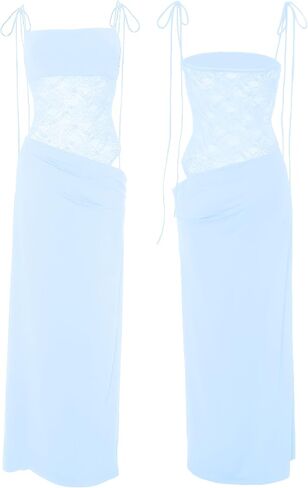 ISZPLUSH WIND SEE THORUGH MESH SPCCLING MAXI Dress in Kuwait