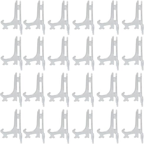 Murtenze 24 Pack Plusy Easel Plate ، Display Display حامل إطار الصورة ، الحامل الصغير لحفلات الزفاف/الديكور المنزلي (3 بوصات ، أسود) in Kuwait