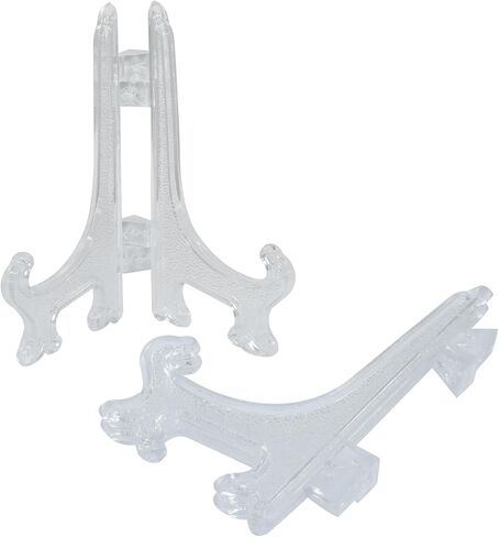 Murtenze 24 Pack Plusy Easel Plate ، Display Display حامل إطار الصورة ، الحامل الصغير لحفلات الزفاف/الديكور المنزلي (3 بوصات ، أسود) in Kuwait