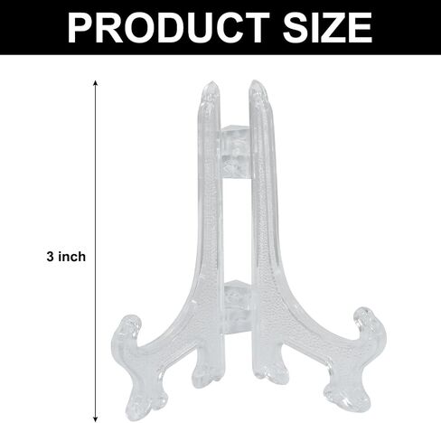Murtenze 24 Pack Plusy Easel Plate ، Display Display حامل إطار الصورة ، الحامل الصغير لحفلات الزفاف/الديكور المنزلي (3 بوصات ، أسود) in Kuwait
