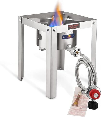 قوس البروبان الموقد 55000BTU غاز الفولاذ المقاوم للصدأ التخييم التخييم لتخييم الطهي في الهواء الطلق ، قلى الديك الرومي ، غليان جراد البحر ، الوطن in Kuwait