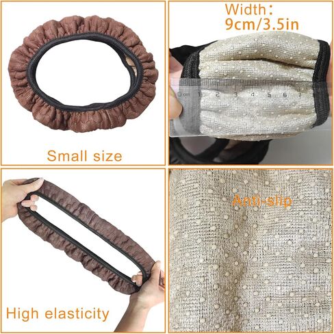 غلاف عجلة القيادة الراميل لينة تلقائي مرنة التوجيه واقي السيارة إكسسوارات السيارة العالمية لسيارات سيارة بيك آب للسيارات الدفع الرباعية المضادة للانزلاق الألياف الكربونية المريحة (اللون الأسود) in Kuwait