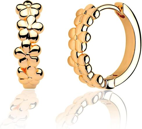 FETTERO 14K Gold Plated Earrings for Women Gold Huggie Hoops Lightweight Small Dainty Hoop Earrings Simple Trendy Hypoallergenic Hoops Jewelry Gift | Cubic Zirconia Huggie Earrings in Saudi Arabia