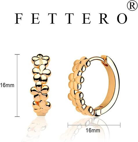 FETTERO 14K Gold Plated Earrings for Women Gold Huggie Hoops Lightweight Small Dainty Hoop Earrings Simple Trendy Hypoallergenic Hoops Jewelry Gift | Cubic Zirconia Huggie Earrings in Saudi Arabia