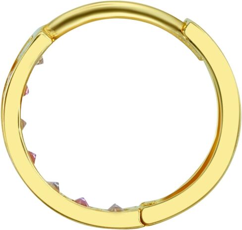 14K Gold Mold 2mm 2mm CZ Channel Set أقراط Hoop Huggie (12 × 12 مم) - 3 ألوان مختلفة متوفرة in Kuwait