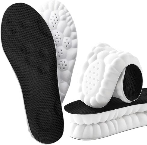 2 أزواج من النعال السحابية 4D للرجال نساء ، 4D سحابة التكنولوجيا الناعمة Super Soft ، 4D النعال السحرية المرنة القوس القوس الممتصة الصدمة (الأسود ، الولايات المتحدة الرجال: 10.5-11/النساء: 11.5-12) in Kuwait