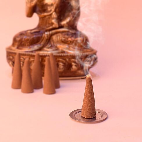SATVIK 50 Pcs loban Natural Handmade Incense Cone with Aromatic Relaxing Fragrance Jumbo Size Cone Dhoop Agarbatti/Aggabatti Incense Stick Dhop for Puja Pooja Mandir Puja Items in Kuwait