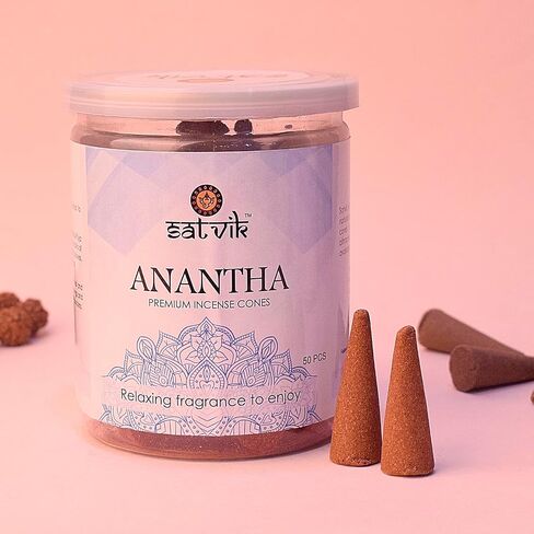 Satvik 50 PCS LOBAN LOBAN NATIRE HANDEMANDE CONENT مع عطر استرخاء عطري المخروط مخروط Dhoop Agarbatti/Aggabatti Ecense Stick DHOP لـ Puja Pooja Mandir Puja in Kuwait
