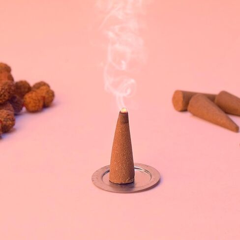 SATVIK 50 Pcs loban Natural Handmade Incense Cone with Aromatic Relaxing Fragrance Jumbo Size Cone Dhoop Agarbatti/Aggabatti Incense Stick Dhop for Puja Pooja Mandir Puja Items in Kuwait