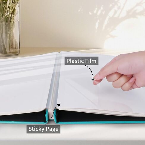 Inspirational Leather Photo Album,Magnetic Self-Stick Page Photo Album,Family Album,Hand Made DIY Albums Holds 3x5, 4x6, 5x7, 6x8 Photos (light blue-always remember) in Saudi Arabia