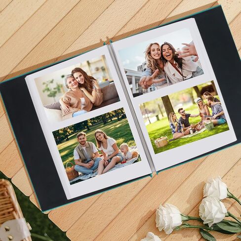 Inspirational Leather Photo Album,Magnetic Self-Stick Page Photo Album,Family Album,Hand Made DIY Albums Holds 3x5, 4x6, 5x7, 6x8 Photos (light blue-always remember) in Saudi Arabia