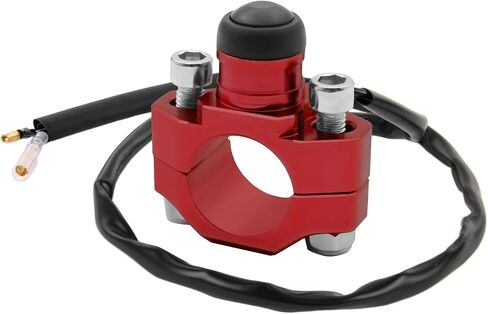 CNC Motorcycle Kill Switch-Handlebar Start On Off Switch Button Universal متوافق مع الدراجات النارية ، الدراجة الأوساخ ، ATV ، الدراجات البخارية ، Quard ETC ، Red Black in Kuwait