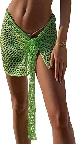 Sexy Crochet Sarong Skirt net Cover up Fishnet Shawl Fish net Cover ups Fishnet Beach wrap for Swimwear Women.(SJJ91) in Saudi Arabia