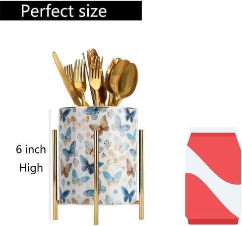 Sturdy Pen Holder Simple and elegant for Desk Matte Pencil Holder Ceramic Cute Desktop Organizer Brush Holder Cup (Black and Gold Plated) in Saudi Arabia