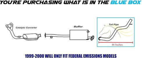 Northeastern Exhaust | Stainless Steel Exhaust Tail Pipe Compatible for 4Runner 1996-2002 3.4L | Free Gasket, Hanger and Bolts & Nuts Included | Automotive Replacement Part in Saudi Arabia