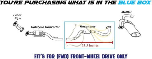 Northeastern Exhaust | Stainless Steel - Direct Fit Exhaust Resonator Pipe Compatible for Mitsubishi Outlander Sport 2016-2021 2.0L FWD - Includes Clamp in Saudi Arabia