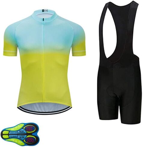 MOXILYN Men Cycling Jersey Kit Bike Shorts Set MTB Bicycle Clothing Quick Dry Bike Shirts + Bibs Short with 20D Padded in Saudi Arabia