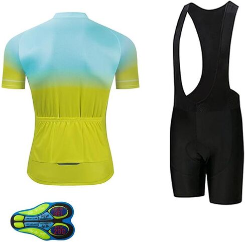 MOXILYN Men Cycling Jersey Kit Bike Shorts Set MTB Bicycle Clothing Quick Dry Bike Shirts + Bibs Short with 20D Padded in Saudi Arabia